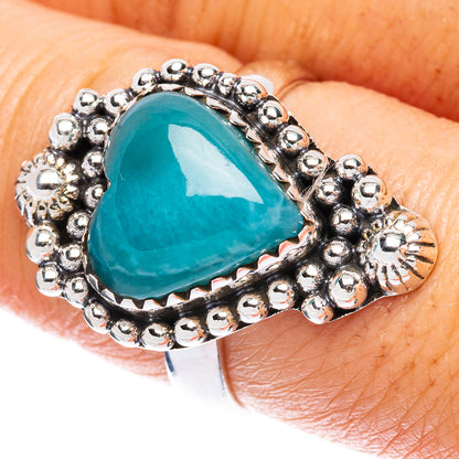 Larimar Heart Ring Size 8 (925 Sterling Silver) R2457