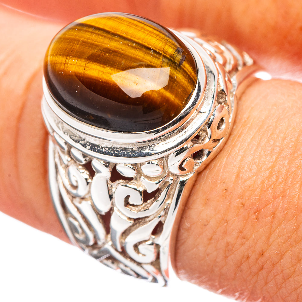 Tiger's Eye Ring Size 8.25 (.925 Sterling Silver)