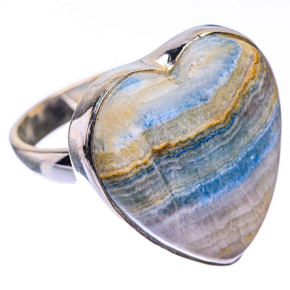 Blue Scheelite Ring Size 7.5 (925 Sterling Silver) R140749