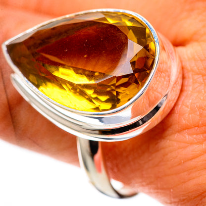 Large Faceted Citrine Ring Size 10.75 (925 Sterling Silver) RING139101