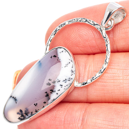 Premium Dendritic Opal Pendant 1 7/8" (925 Sterling Silver) P41859