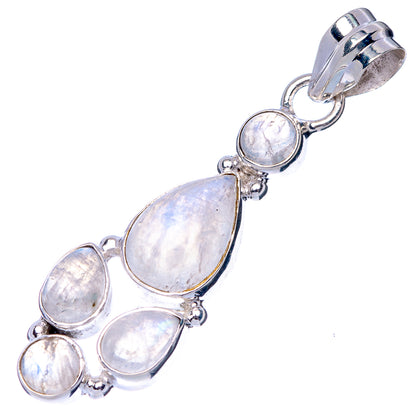 Rainbow Moonstone Pendant 1 5/8" (925 Sterling Silver) P41094