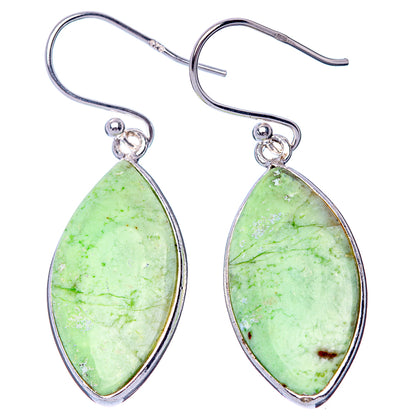 Lemon Chrysoprase 925 Sterling Silver Earrings 1 1/2" (925 Sterling Silver) E1438