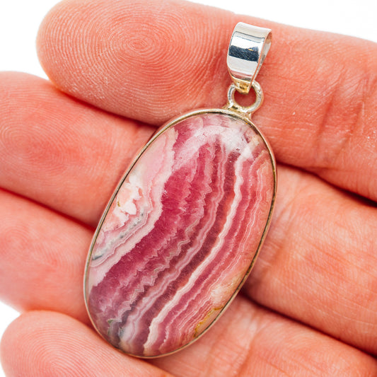 Premium Rhodochrosite Pendant 1 7/8" (.925 Sterling Silver)