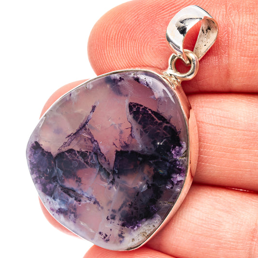 Tiffany Stone pendant, .925 sterling silver bezel setting with purple cabochon