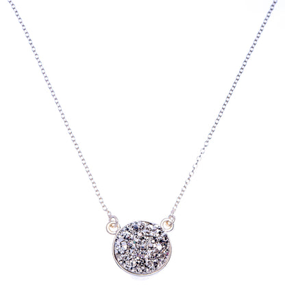 Metallic Druzy Necklace 18 1/2" (925 Sterling Silver) N90079