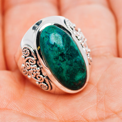 Exclusive Chrysocolla Ring Size 6.75 (.925 Sterling Silver)