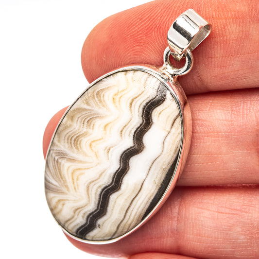 Prairie Agate Pendant 1 3/4" (.925 Sterling Silver)
