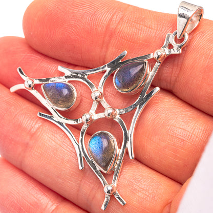 Premium Signature Labradorite Pendant 1 3/4" (925 Sterling Silver) P38749