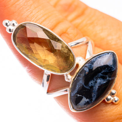Large Pietersite, Lemon Quartz Ring Size 6.75 (925 Sterling Silver) R141211