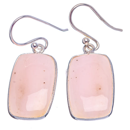 Pink Opal Earrings 1 3/8" (.925 Sterling Silver)