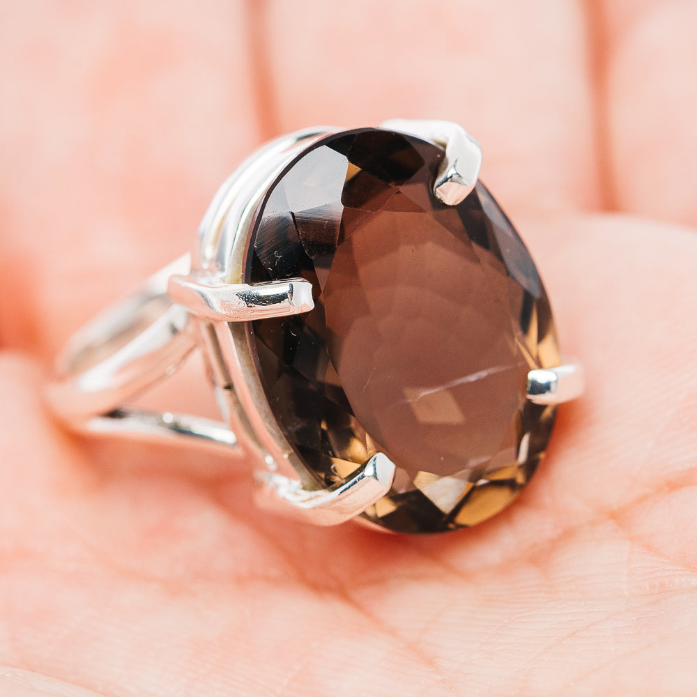 Premium Smoky Quartz Ring Size 9.5 (.925 Sterling Silver)