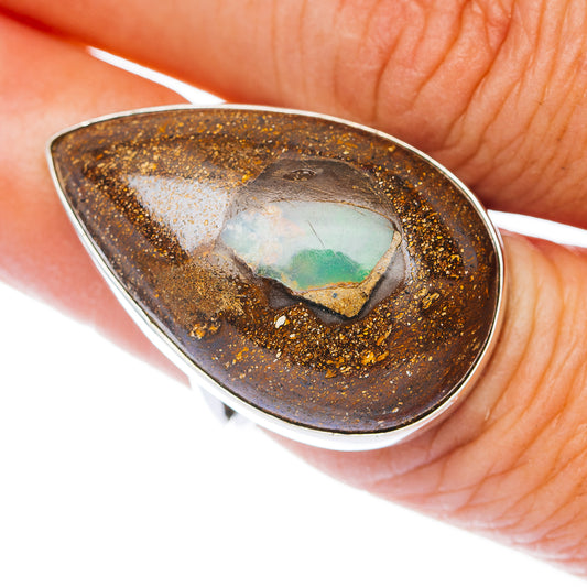 Premium Boulder Opal Ring Size 6.75 (.925 Sterling Silver)