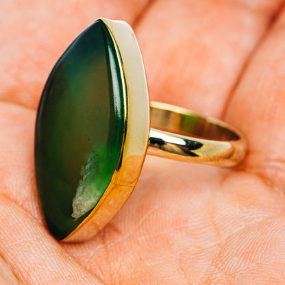 Nephrite Jade Ring Size 8.75 (German Silver)