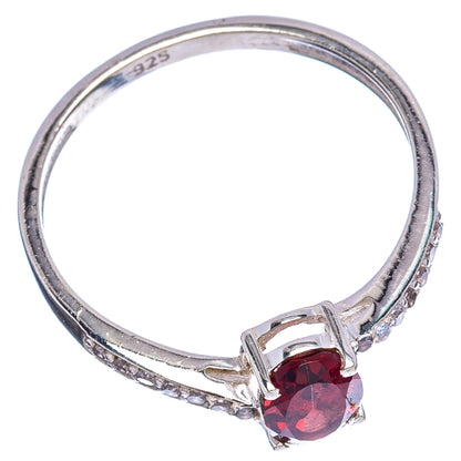 Garnet, Cubic Zirconia Ring Size 8 (.925 Sterling Silver)