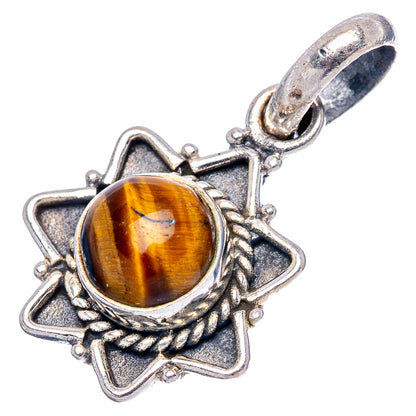 Dainty Tiger's Eye Pendant 7/8" (.925 Sterling Silver)