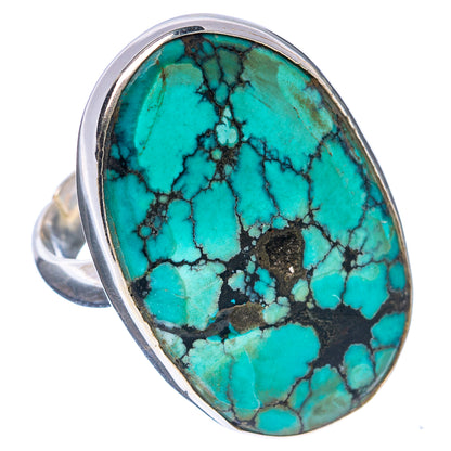 Premium Tibetan Turquoise Ring Size 6 Adjustable (.925 Sterling Silver)