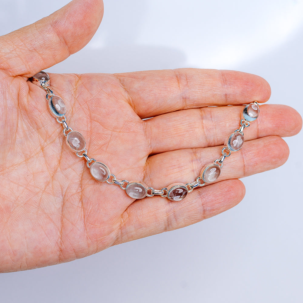 Premium Aquamarine Bracelet 6 1/2" to 7 1/2" (.925 Sterling Silver)