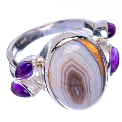 Botswana Agate, Amethyst Ring Size 6 (925 Sterling Silver) R144693