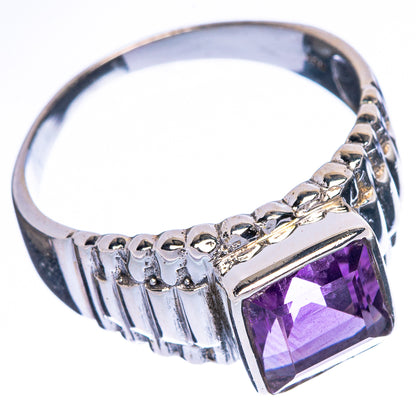 Faceted Amethyst Ring Size 10 (925 Sterling Silver) R1434