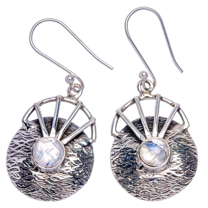Rainbow Moonstone Earrings 1 5/8" (925 Sterling Silver) E433249