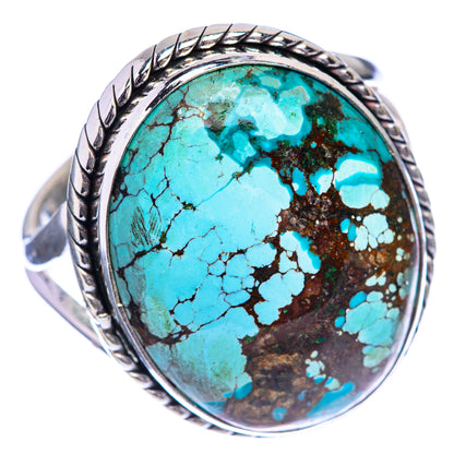 Large Tibetan Turquoise Ring Size 11 (925 Sterling Silver) R142740