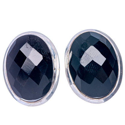 Black OnyEarrings 3/4" (925 Sterling Silver) E433159