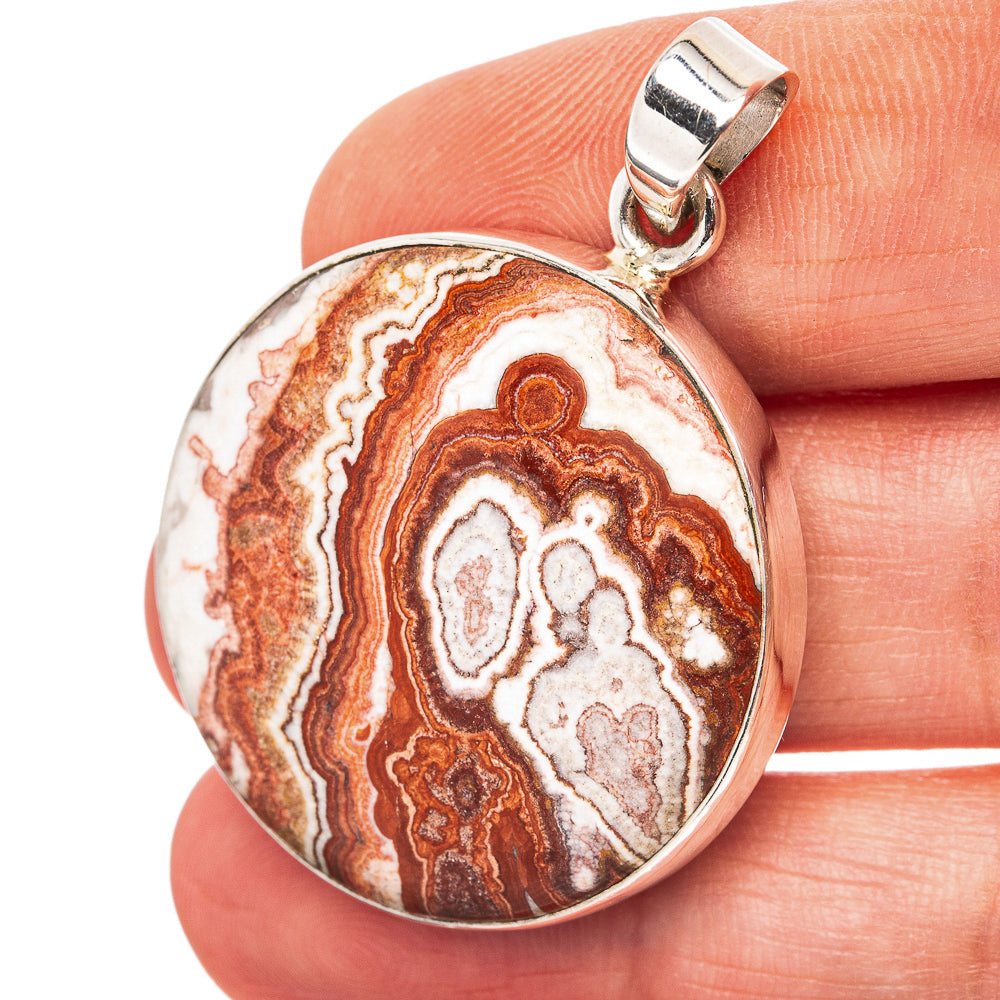 Rosetta Jasper Pendant 1 5/8" (.925 Sterling Silver)