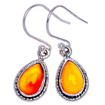 Carnelian Earrings 1 1/8" (925 Sterling Silver) E1006