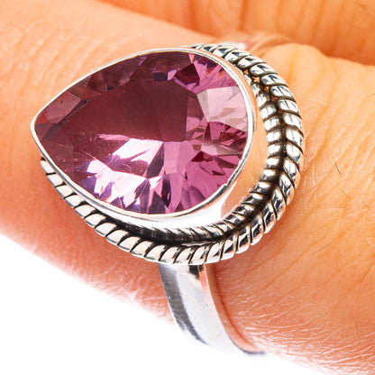 Faceted Color Change Alexandrite (Lab.) Ring Size 8 (925 Sterling Silver) R142628