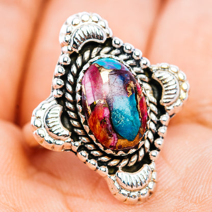 Pink Dahlia Turquoise Ring Size 6.25 (.925 Sterling Silver)