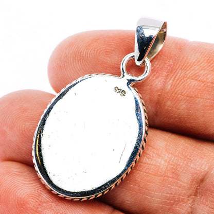 Green Aurora Opal Pendant 1 3/8" (.925 Sterling Silver)