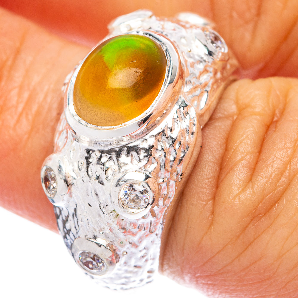 Rare Ethiopian Opal Ring Size 5.75 (925 Sterling Silver) R146025