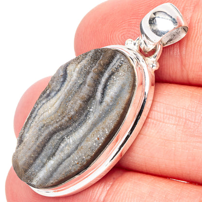 Desert Rose Druzy Pendant 1 5/8" (.925 Sterling Silver)