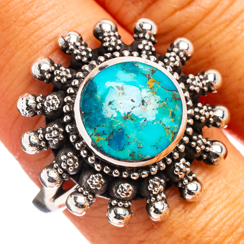 Native Style Mohave Turquoise Ring Size 9.5 (.925 Sterling Silver)