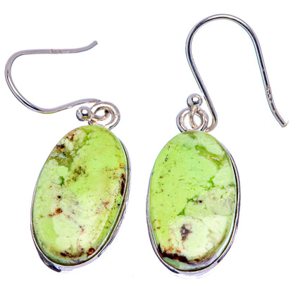Lemon Chrysoprase Earrings 1 3/8" (.925 Sterling Silver)
