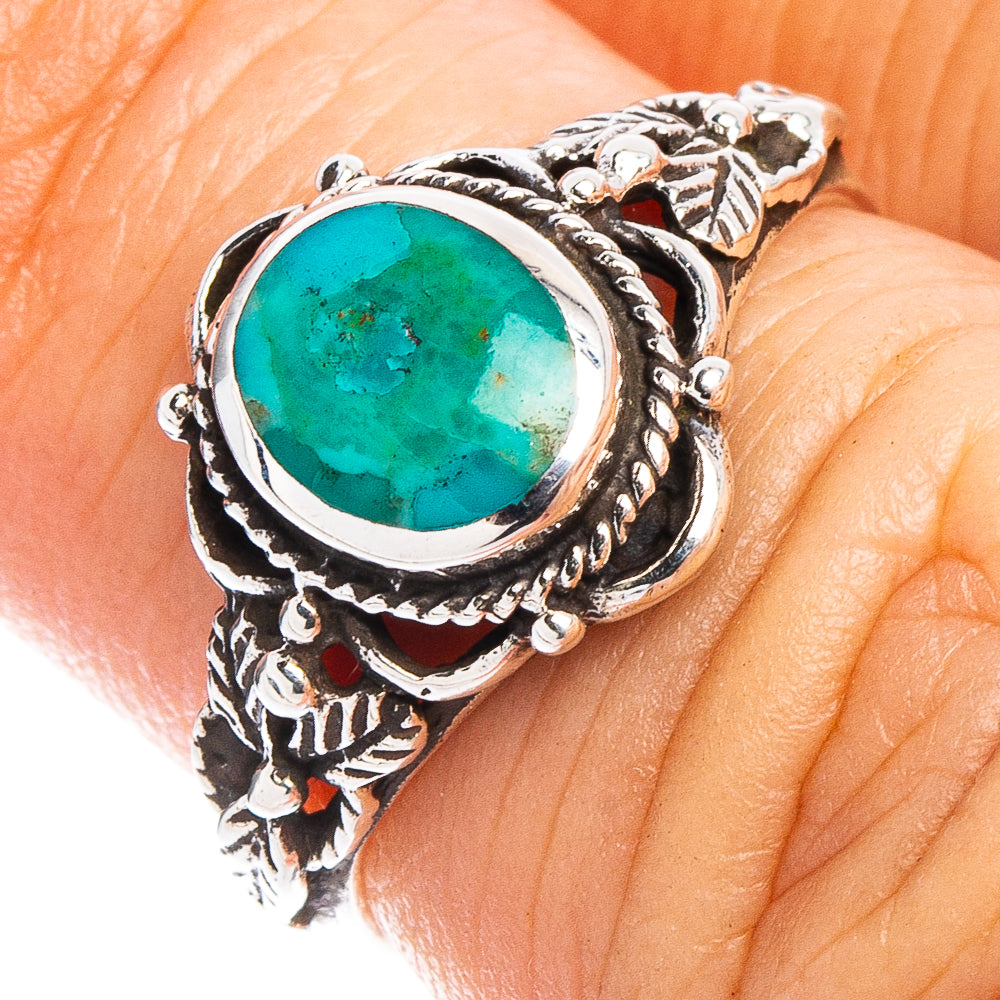 Arizona Turquoise Native Style Ring Size 5 (.925 Sterling Silver)