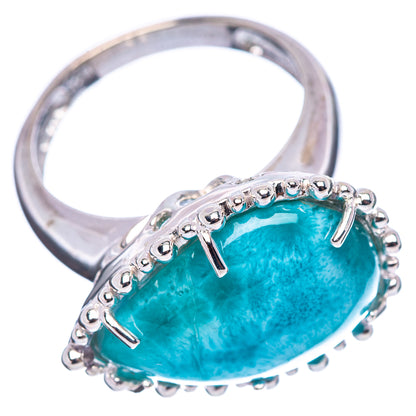 Premium Larimar Ring Size 7.25 (.925 Sterling Silver)