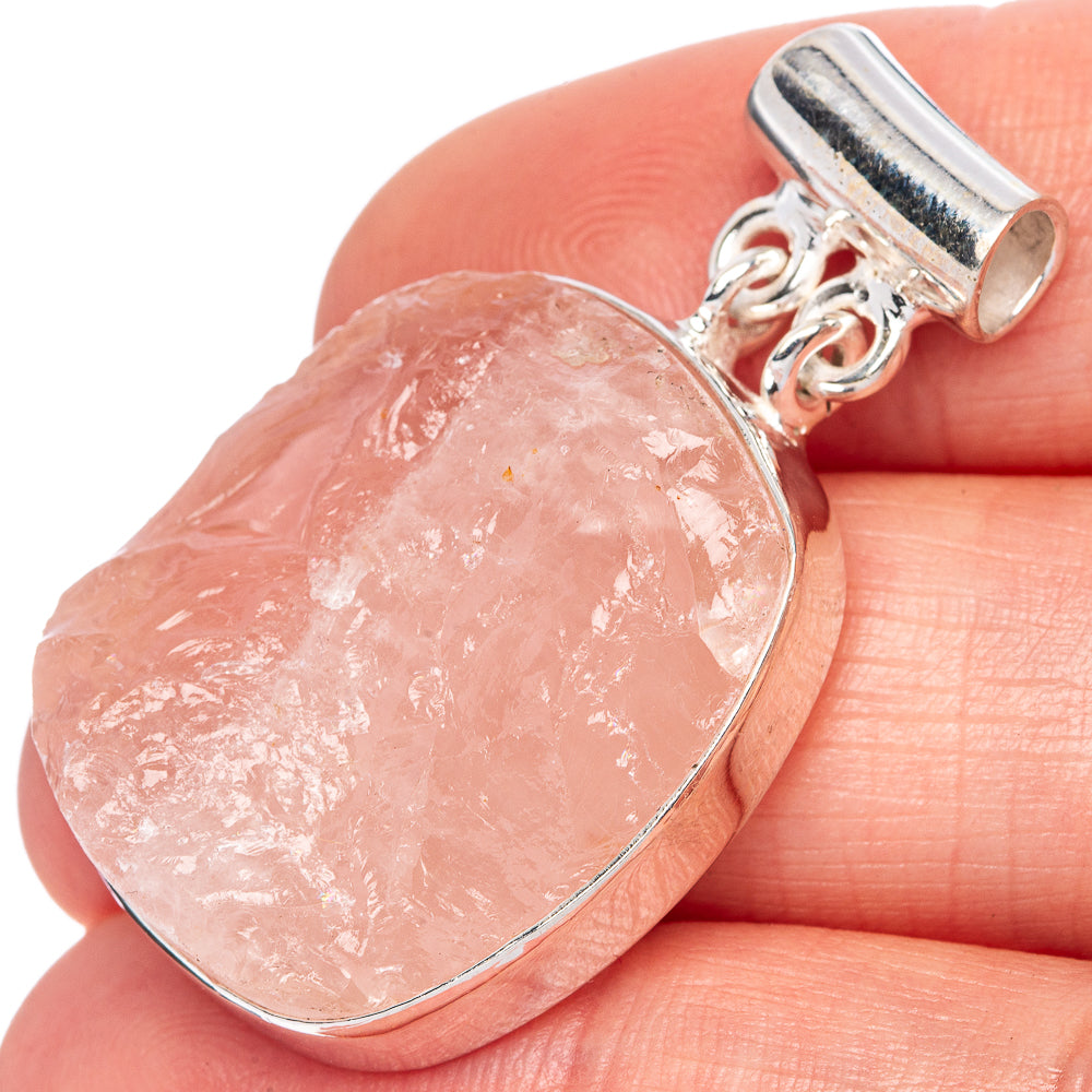 Rose Quartz Pendant 1 1/2" (925 Sterling Silver) P41675