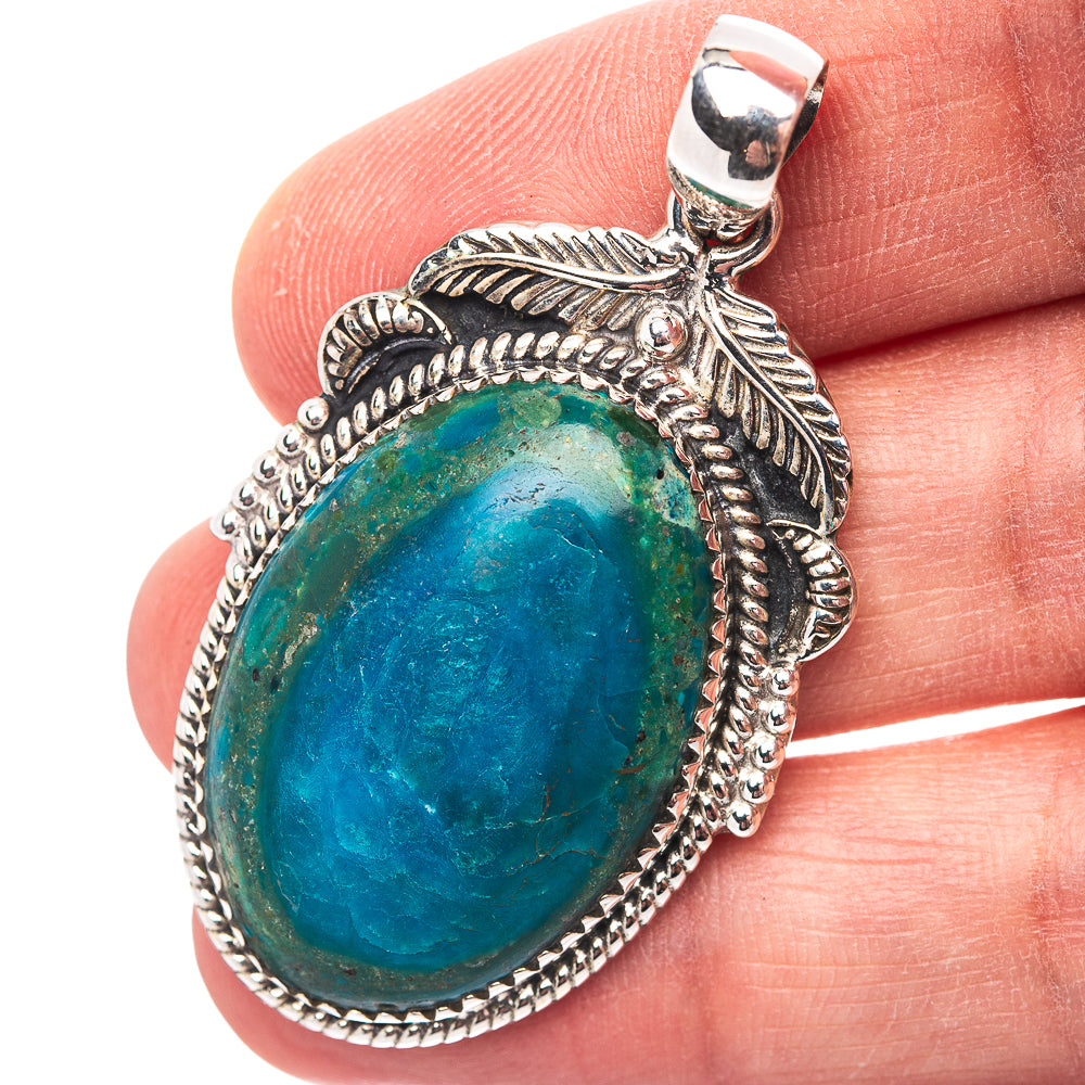 Premium Southwestern Style Peruvian Opal Pendant 1 7/8" (.925 Sterling Silver)