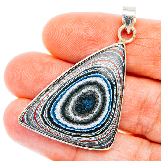 Premium Fordite Pendant 1 7/8" (.925 Sterling Silver)