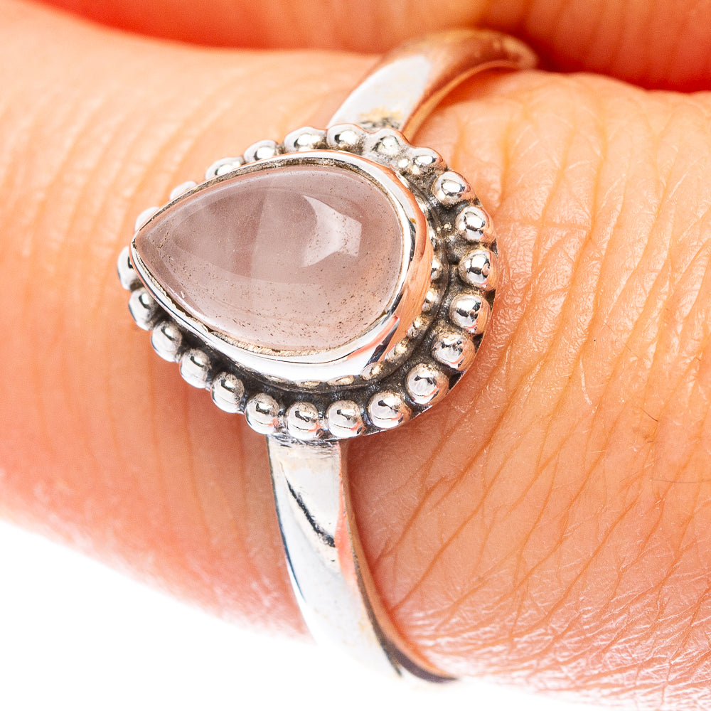 Rose Quartz Dainty Ring Size 8 (925 Sterling Silver) R5808