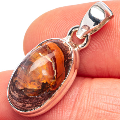 Rare Mexican Fire Opal Pendant 1 1/8" (.925 Sterling Silver)