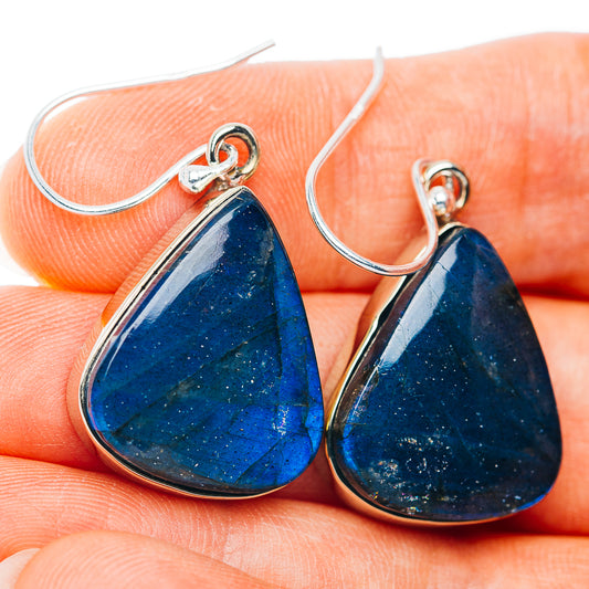 Labradorite Earrings 1 3/8" (German Silver)