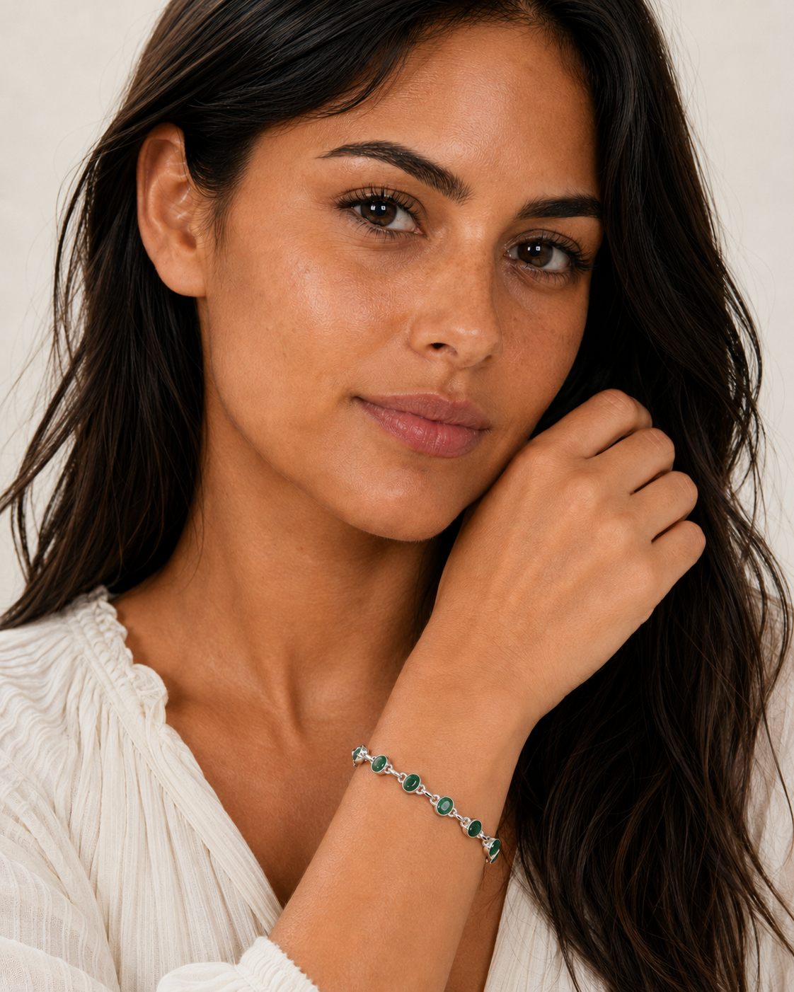 Premium Zambian Emerald Bracelet 7 to 8" (.925 Sterling Silver)