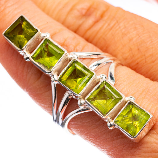 Large Peridot Ring Size 8.75 (925 Sterling Silver) R143011