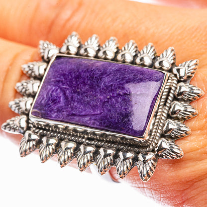 Huge Charoite Ring Size 9 (925 Sterling Silver) R142323