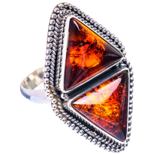 Large Baltic Amber Ring Size 7 (925 Sterling Silver) R141002