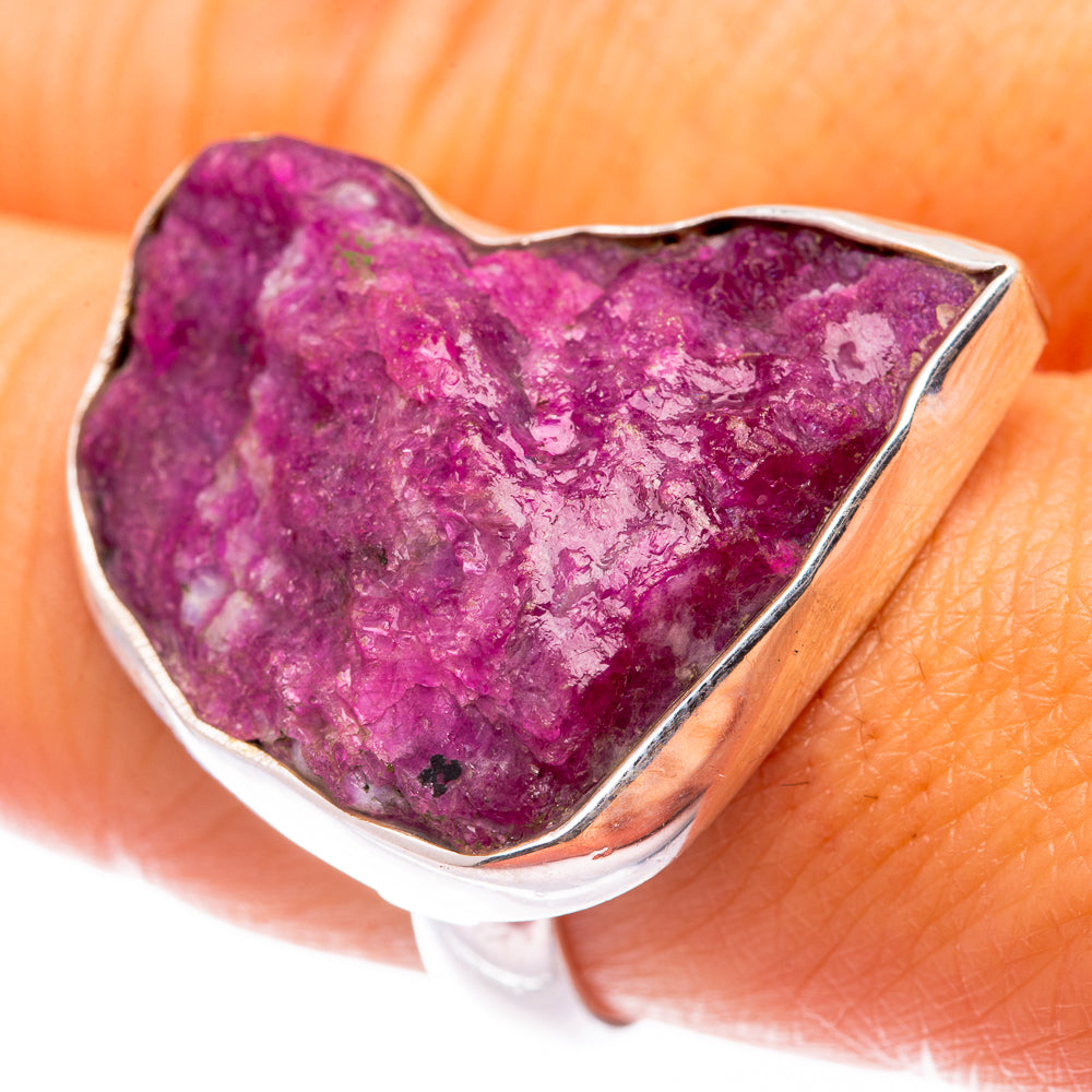 Large Rough Ruby Zoisite Ring Size 8.25 (925 Sterling Silver) R140976