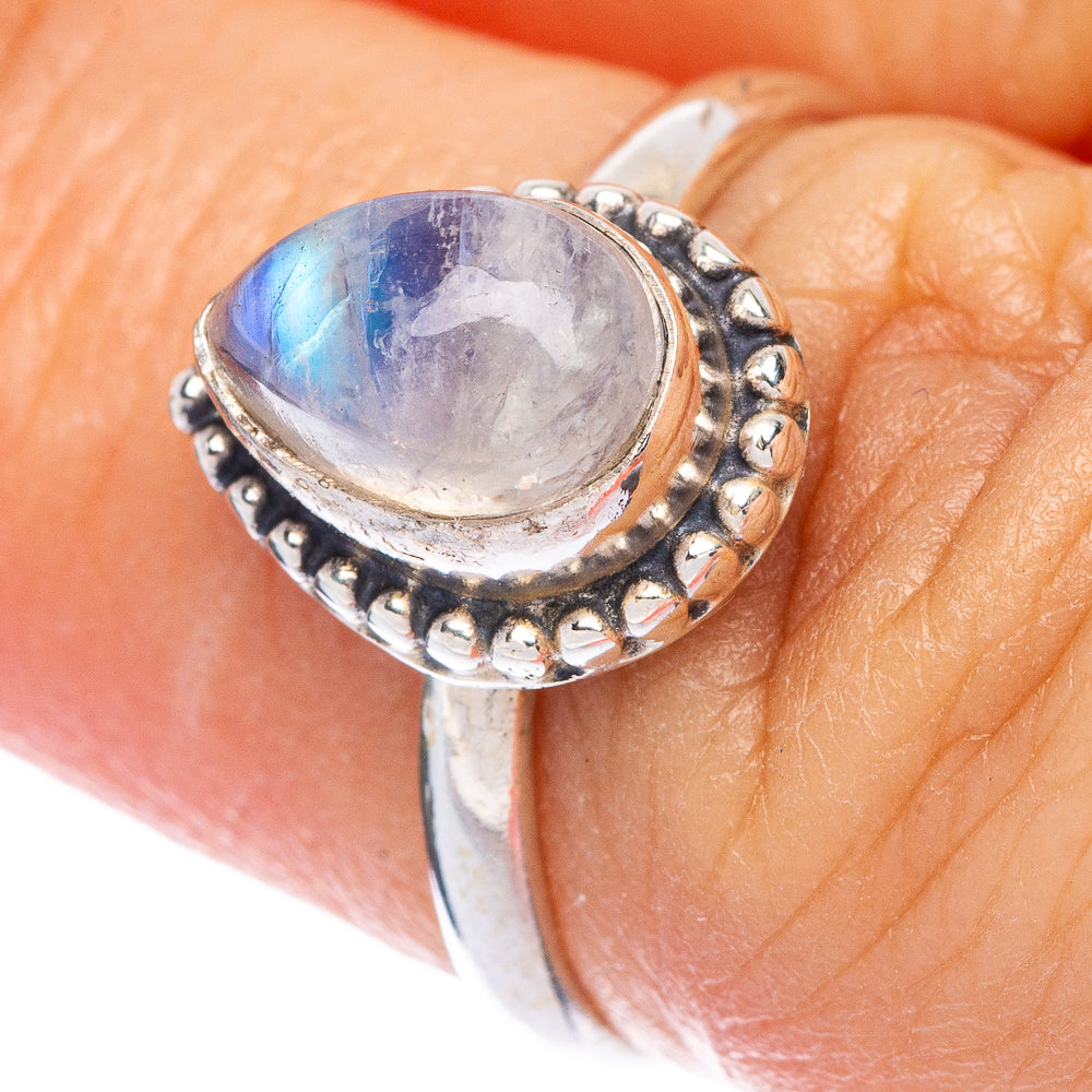 Rainbow Moonstone Dainty Ring Size 6 (925 Sterling Silver) R145757